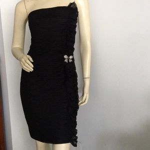 Calvin Klein black sleeveless dress with Ruffle detail